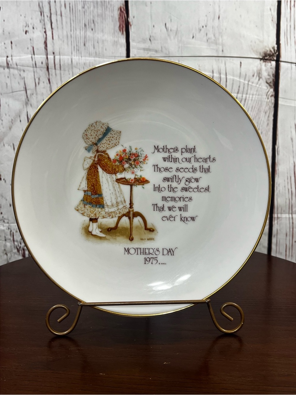 HOLLY HOBBIE Commemorative Edition Collector’s Plate Mother’s Day 1975 Vintage